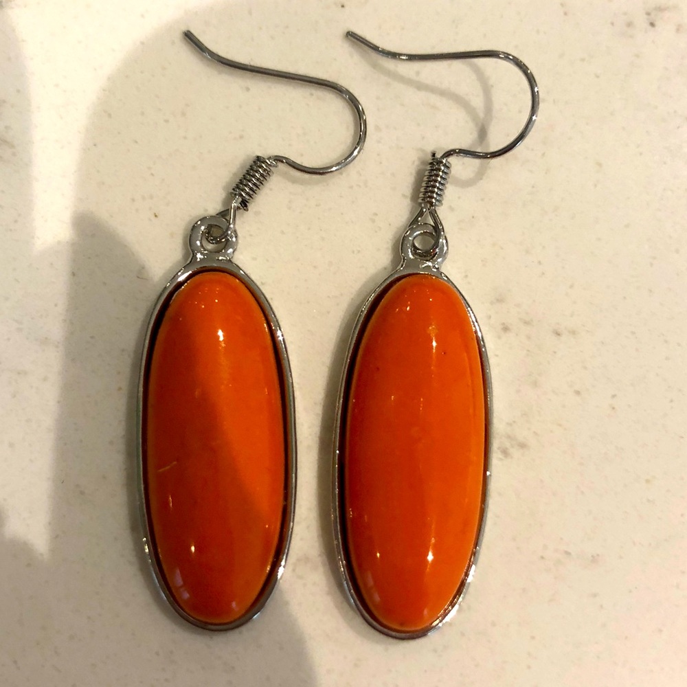 Brilliant tangerine drop earrings